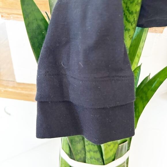 Eileen Fisher Black Stretch Jersey Crew Neck Long Sleeve Crop Sweatshirt Size S - Picture 2 of 7